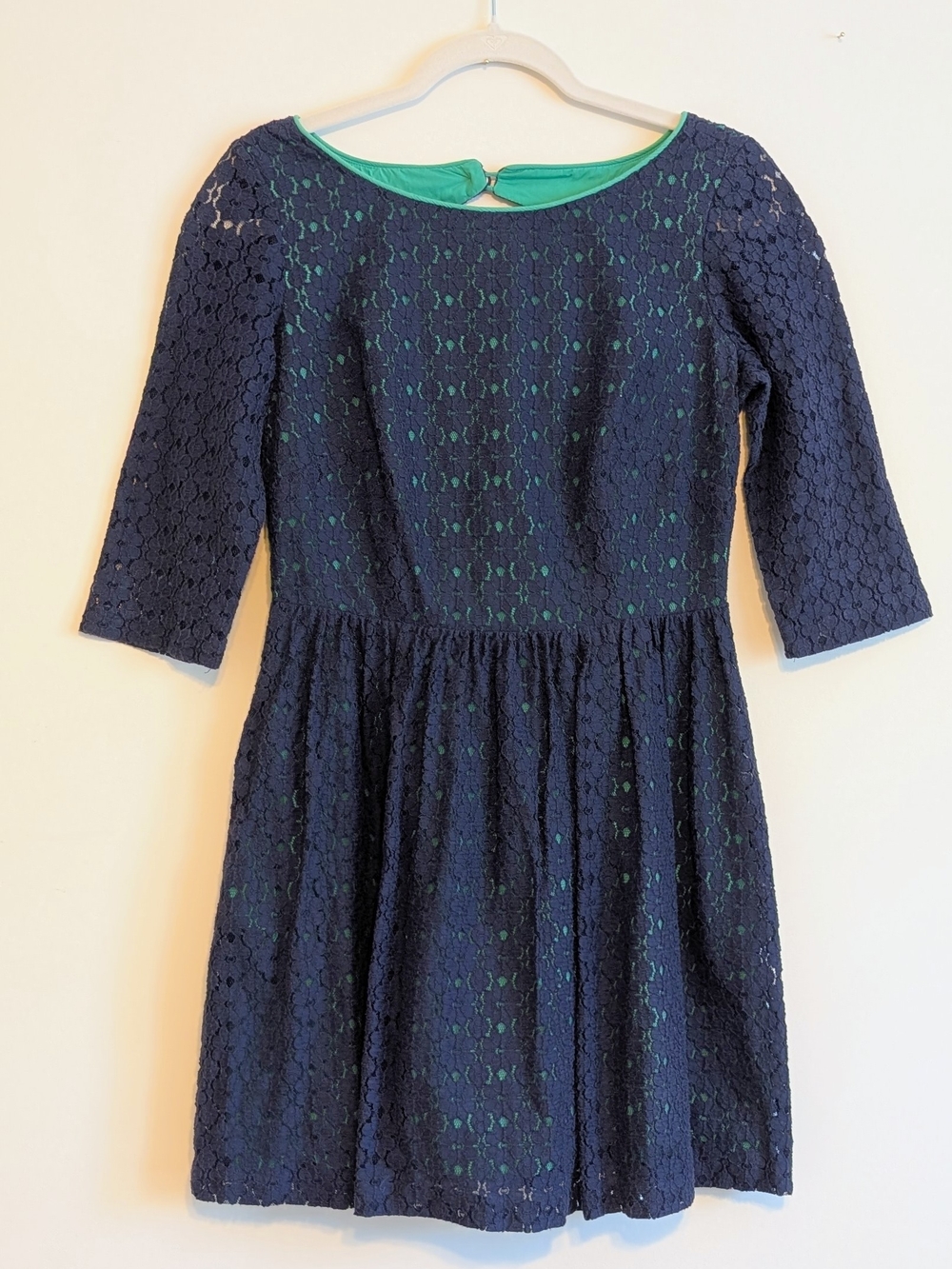 Lilly Pulitzer Navy Lace Women's Dress with Green Lining Size 6
